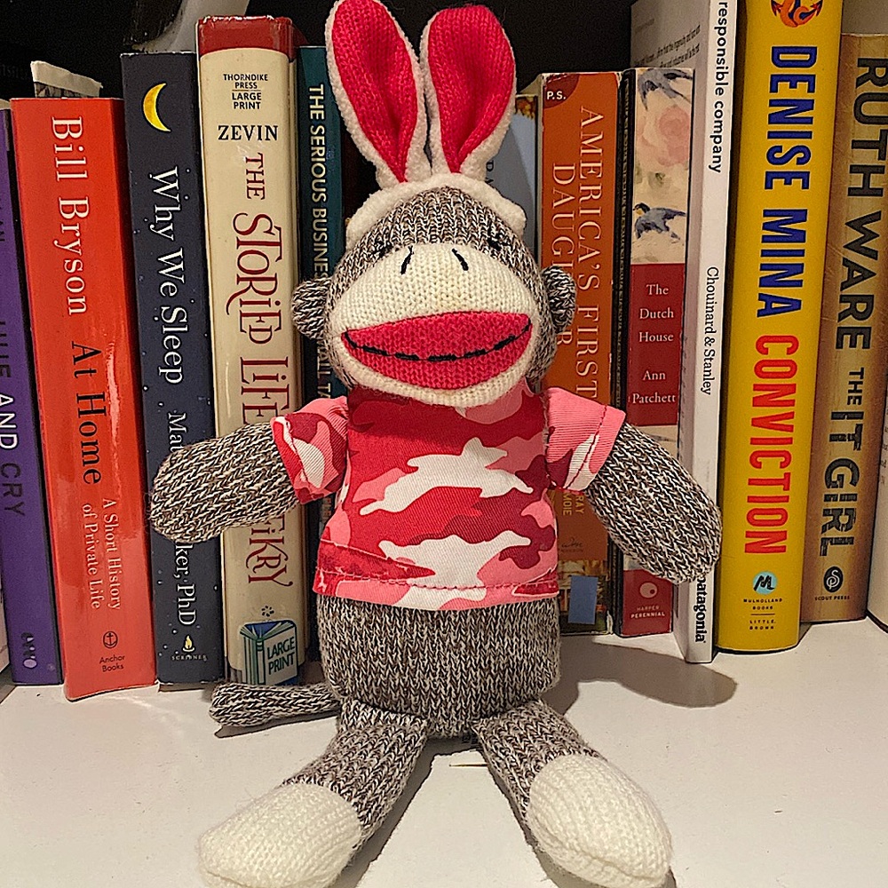 FINAL SALE!! 2015 Dan Dee Sock Monkey Plush Stuffed Pink Camo Easter Bunny Gift